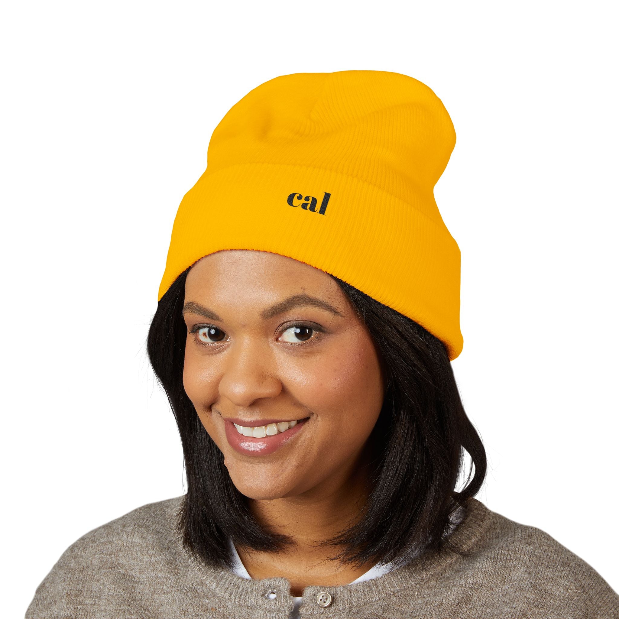 Embroidered "cül" Cuffed Beanie - Minimal Streetwear Knit Hat
