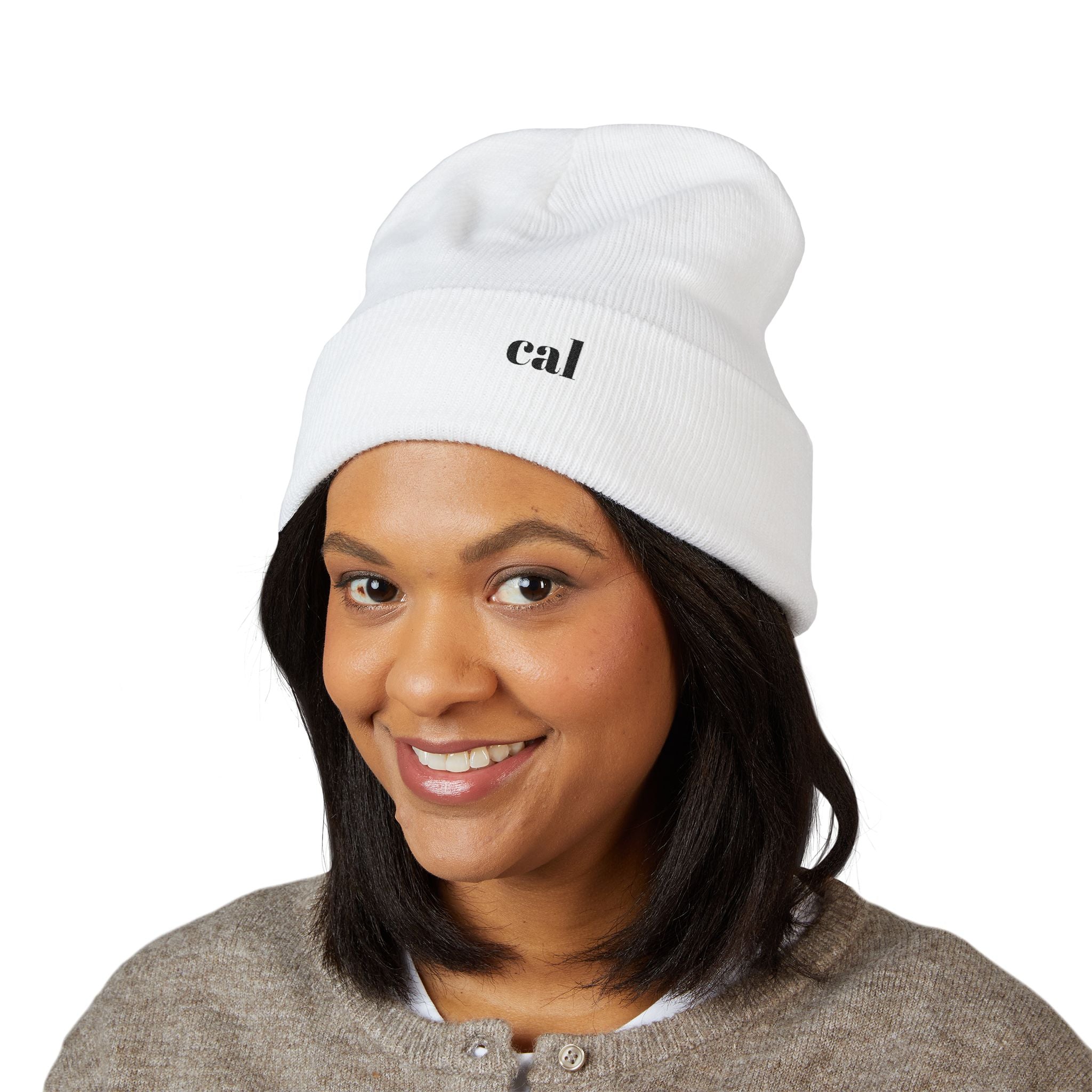 Embroidered "cül" Cuffed Beanie - Minimal Streetwear Knit Hat