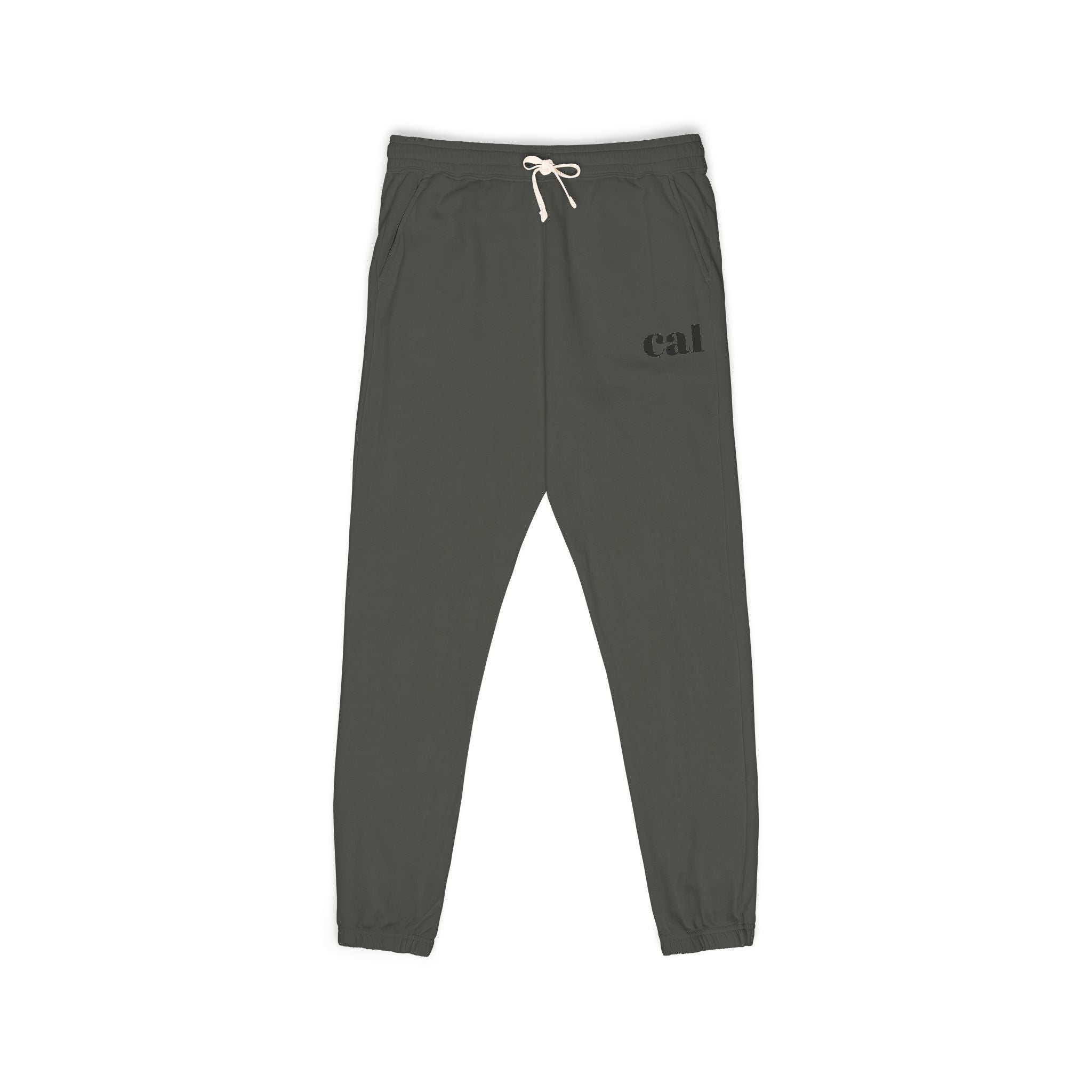 Garment-Dyed Fleece Sweatpants — Minimal Pocket Logo Joggers